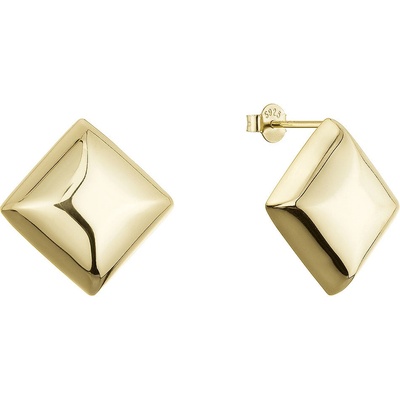 Evolution Group pozlacené stříbrné náušnice velké kosočtverce 61128