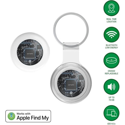 4smarts Kомплект от 2 броя устройство за намиране на изгубени вещи чрез FindMy - 4smarts Location Finder SkyTag Lucid Set (бял-прозрачен) (541470)