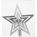 MagicHome OzdobaVianoce 1 ks 19,5 cm hviezda strieborná na vianočný stromček