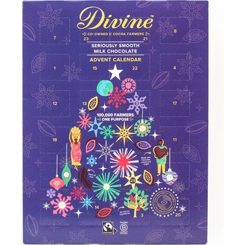 Divine adventní kalendář s čokoládovými srdíčky mléčná čokoláda 85 g NOVÝ