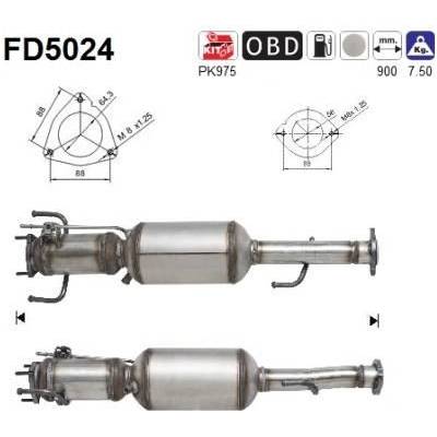 Filtr sazových částic, výfukový systém AS FD5024