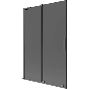 Mexen Velar L параван за вана с плъзгаща се 2-крила 120 x 150 cm, графит, gun metal - 896-120-003-41-95 (896-120-003-41-95)