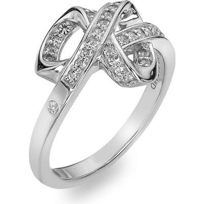 Hot Diamonds Trblietavý strieborný prsteň s diamantom Aurora DR304