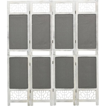 vidaXL 338555 4-Panel Room Divider Grey 140x165 cm Fabric Dainton (338555)