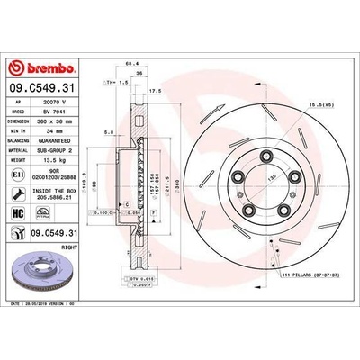 Brzdový kotúč BREMBO 09.C549.31