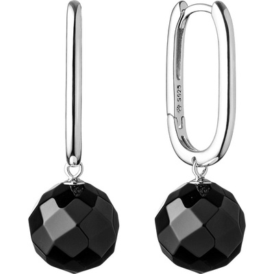 Gaura Pearls stříbrné náušnice s onyxem Katie SK21114EL Černá