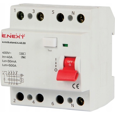 Proudový chránič Enext 380 V IP20 40 A