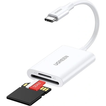 UGREEN CR265 четец за карти Type-C - SD/MicroSD, 15cm, БЯЛ 35506 (35506)