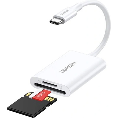 UGREEN CR265 четец за карти Type-C - SD/MicroSD, 15cm, БЯЛ 35506 (35506)