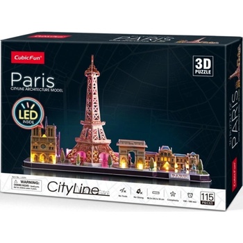 CubicFun 3D puzzle CityLine panorama svítící Paříž 115 ks