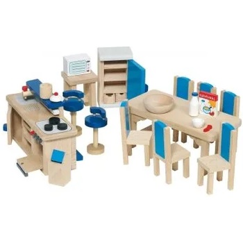 Goki - Обзавеждане за кухня на къща за кукли в синьо (51907)