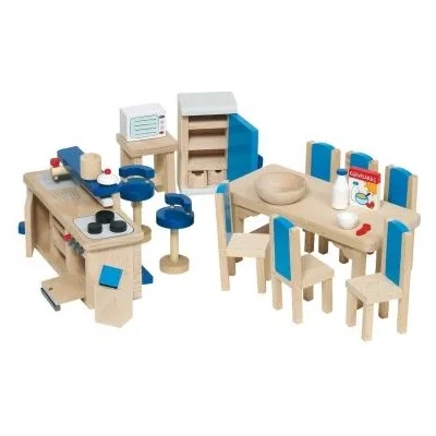 Goki - Обзавеждане за кухня на къща за кукли в синьо (51907)