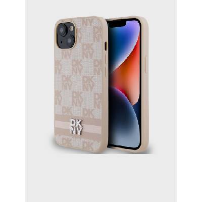 DKNY Заден капак от карирана кожа с шарка и райе за iPhone 14 Pink DKNY DKNY | Rozov | ЖЕНИ | UNI