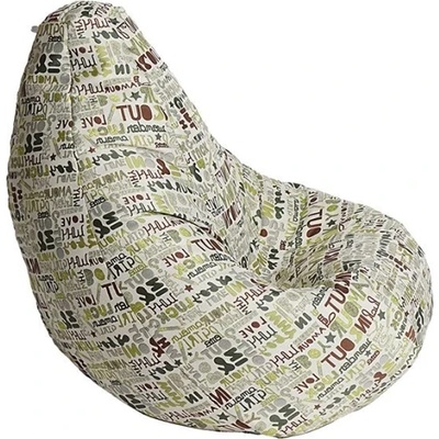 Pufrelax Пуф круша 220л. , Nirvana Hobbit, Перящ се калъф, Пълнеж от Полистиролни перли, Lucky Clover (PUF-G-NH-TM-LCV)