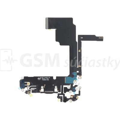 Flex kábel nabíjania iPhone 15 Pro - nabíjací konektor, mikrofón Farba: Čierna