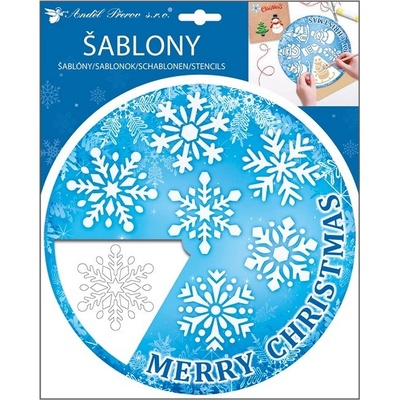 Šablony plastové otočné vločky 25,5 cm x 31 cm
