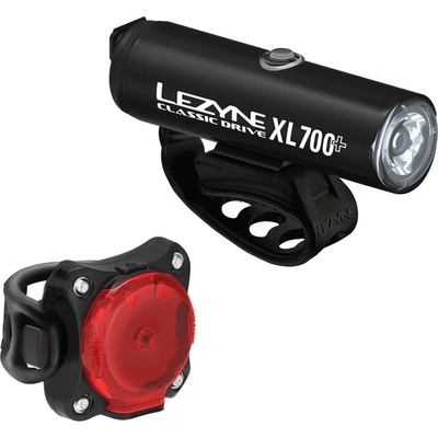 Lezyne Classic Drive XL 700+ / Zecto Drive 200+ Pair Satin Black/Black Front 700 lm / Rear 200 lm Заден-Отпред Велосипедна лампа