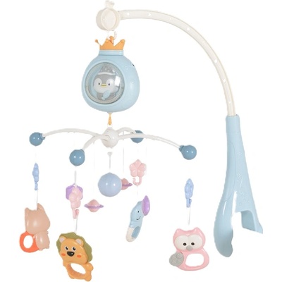 Moni Toys Музикална въртележка за легло Moni Toys - Пингвин, синя (111566)