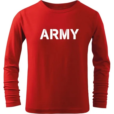 DRAGOWA детска тениска с дълъг ръкав Army, червена (7187)