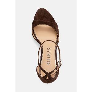 Guess сандали с висок ток от велур SEENA (FLTSEE.SUE03.BROWN)