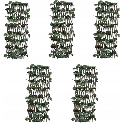 zahrada-XL Vrbový trelážový plot 5 ks s umělými listy 180 x 60 cm
