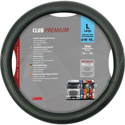 Potah volantu CLUB PREMIUM černý, 46-48cm