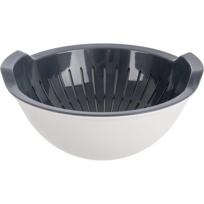 ORION Cedník UH+miska ELA pr. 25 cm šedá/zelená/hnědá