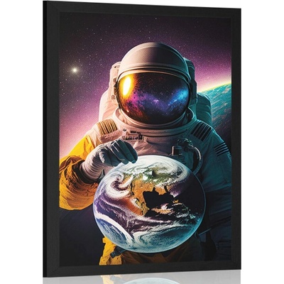 Plakát kosmonaut v neznámé atmosféře - 30x45 silver