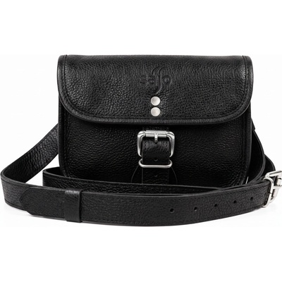 Dámská crossbody kabelka z koží kůže AIŠA TENEBRA černá s nastavitelým popruhem zapínání na sponu