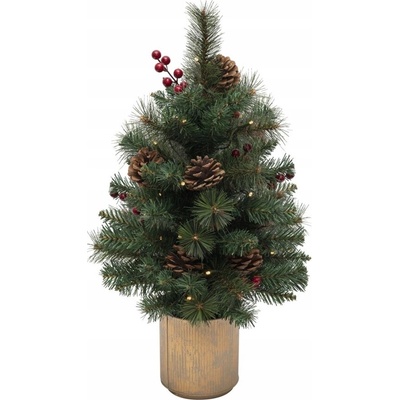 Umelý vianočný stromček Home 60 cm borovica so šiškami a LED diódami na batérie