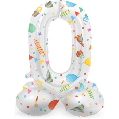 Folat Balónek fóliový číslo 0 samostojné Veselá party 72 cm