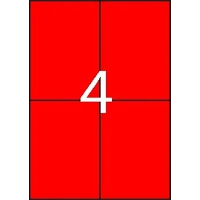 APLI Etikety, 105x148 mm, farebné, APLI, červené, 80 etikiet/bal