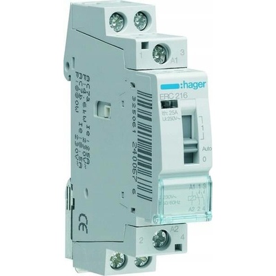 Hager Instalační relé 230VAC 2NO 16A IP2X, 1 modul