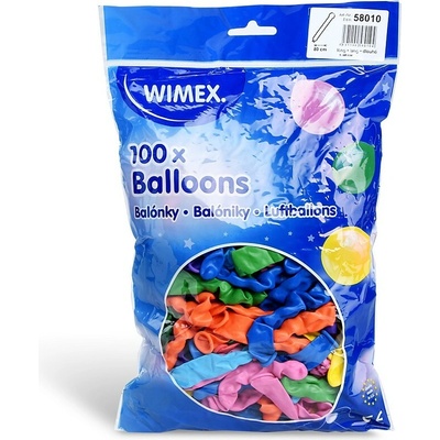 Wimex nafukovací balónek průměr 8 × 80 cm, dlouhý, barevný mix