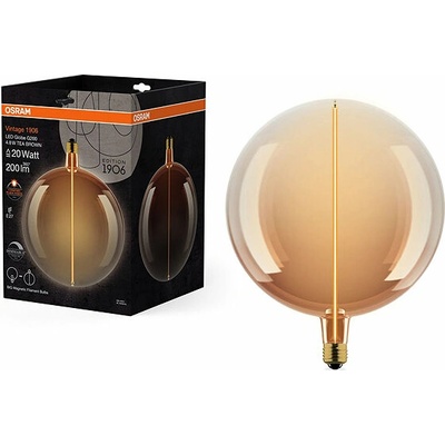 Osram hnedá LED žiarovka E27 4,8 W VINTAGE GLOBE, teplá biela 4058075836426