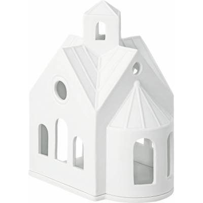 räder Porcelánový svícen domeček Mountain Chapel, bílá barva, porcelán
