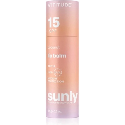 Attitude Sunly Lip Balm ochranný balzam na pery SPF 15 Coconut 8,5 g