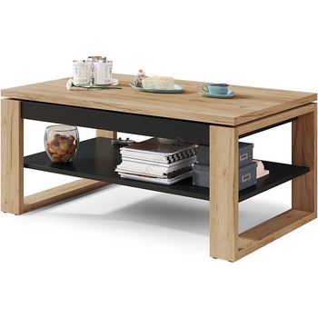 Mazzoni Холна маса nea с повдигаем плот и рафт, дъб крафт/черно (mz0010)