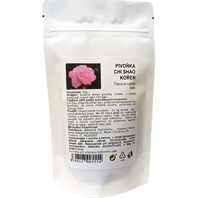 Zelené Drahokamy Chi Shao Pivoňka Paeonia rubrae radix 50 g