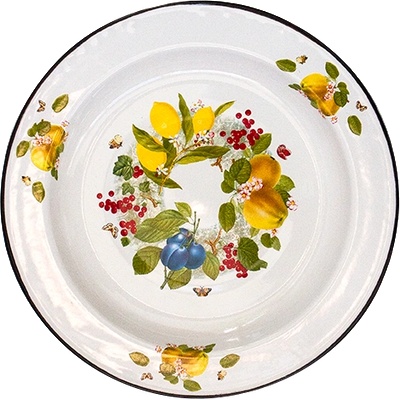 Сталь Эмаль Р-Плато дълбоко 36cm - 2lt БЯЛО с декор (1c6c/БД) (0129171)