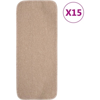 vidaXL Противоплъзгащи стелки за стълби, 15 бр, 60x25 см, бежови (B.V.)