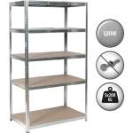 Carmen Метален стелаж Carmen CR-1018 - 180х100х60 см, до 200 кг на рафт - цинк (3580558) - tierradesign