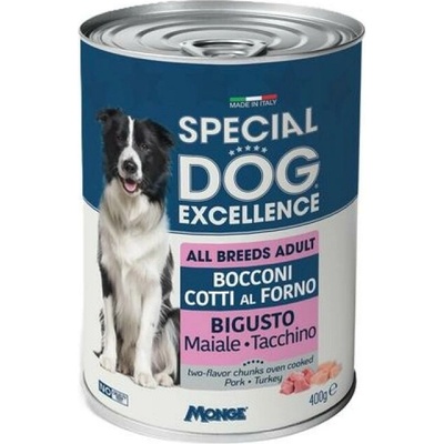 Monge Special Excellence pečené kúsky v šťave s bravčovým a morčacím mäsom 400 g