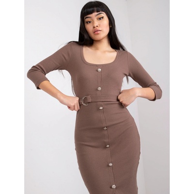 Midi šaty s gombíkmi RV-SK-7523.91-brown
