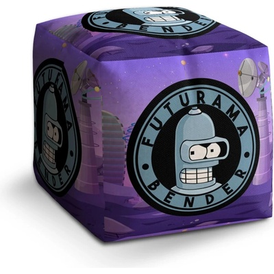 Sablio Taburet Kocka Futurama Bender Planeta s vysílači: 40x40x40 cm