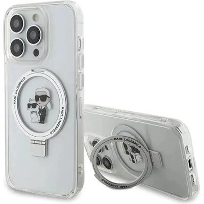 KARL LAGERFELD Кейс Karl Lagerfeld Ring Stand Karl&Choupette MagSafe за iPhone 13 Pro / 13, бял (3666339168810)
