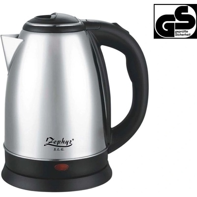 Zephyr Електрическа кана Zephyr ZP-1230-SG, 2000W, 1.8 L, Защита, Инокс/черен GS Стандарт (1230120035)
