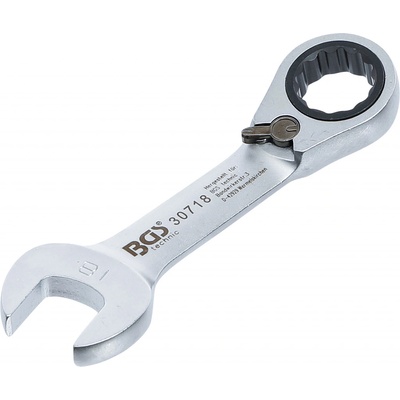 BGS technic Ráčnový očkoplochý klíč krátký přepínatelný 18 mm BGS 30718
