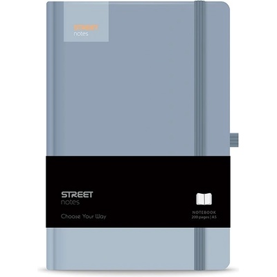STREET Тетрадка с линийка STREET Casual A/5 96 страници гумена твърда корица синя 778091 (778091)