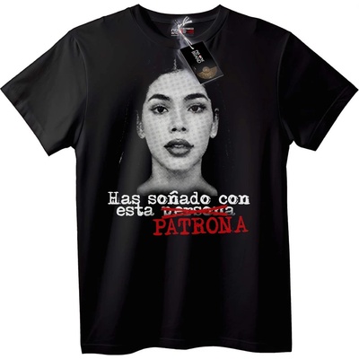 NOONEBRAND Тениска с надпис 'Patrona Dream' - XS, Black
